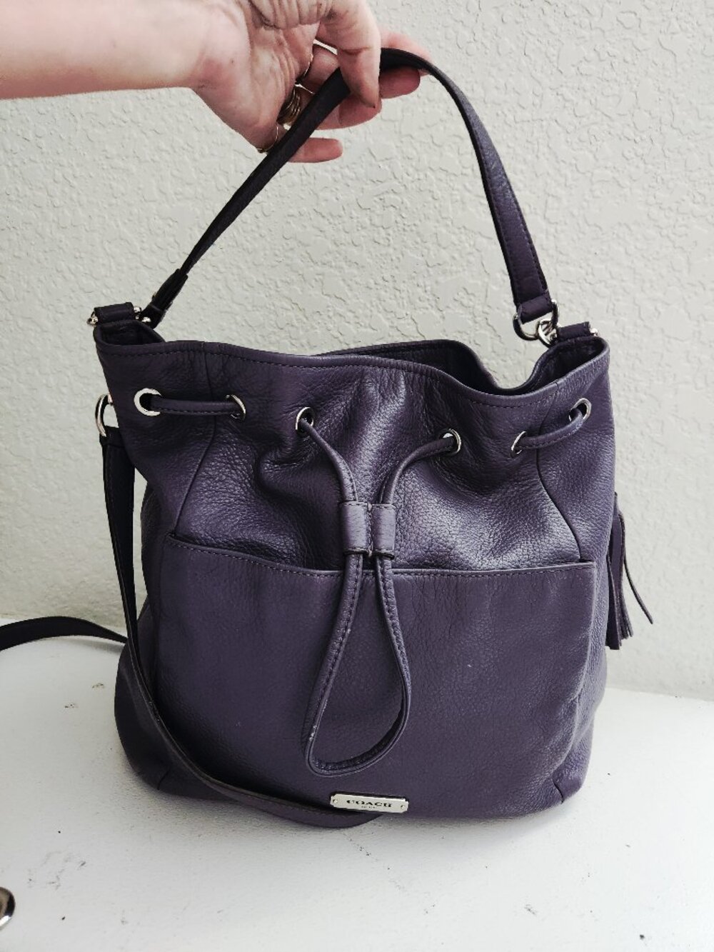 New Coach Avery Deep Purple Shoulder Bag Purse